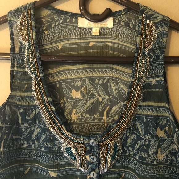 Blue, beautiful tank top - Picture 2 of 3